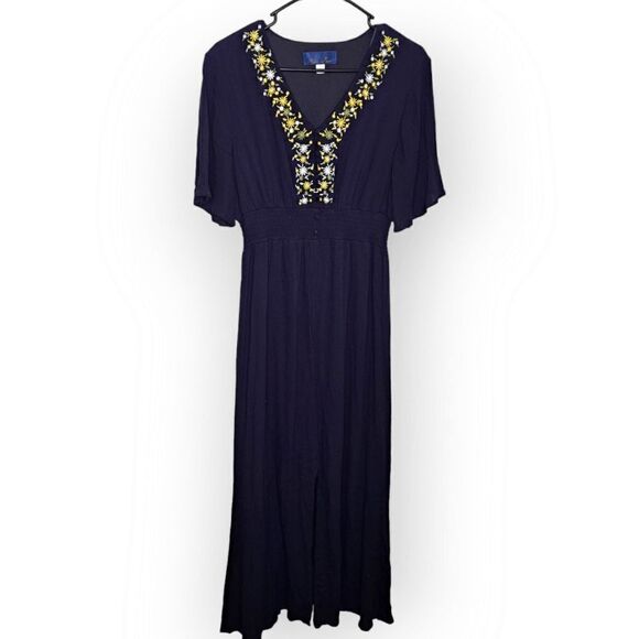 Blue Rain Francesca's Boho Maxi Dress size Large - Picture 1 of 7